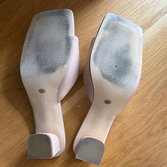 Pink Square-Toe Slide Sandals - Picture 2 of 2